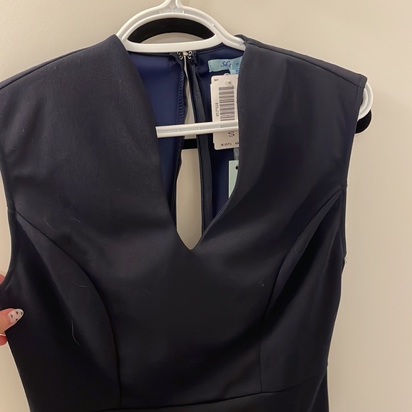 Pencil dress, navy, great for work professionals - Picture 4 of 5